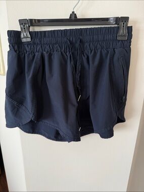 Women's Navy Athletic Running Shorts with Elastic Waist